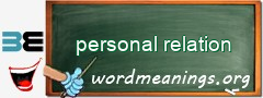 WordMeaning blackboard for personal relation